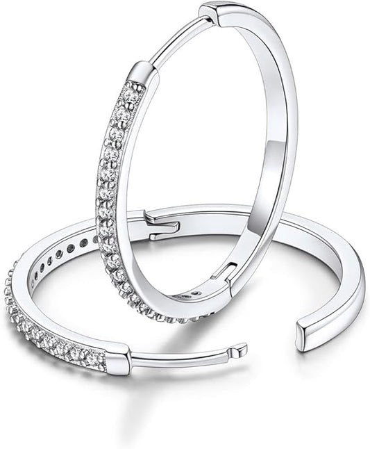 FaithHeart Sterling Silver Hoop Earrings for Women, Hypoallergenic Huggie Hoop Earrings Lightweight Small Cartilage Earrings Hoop Earring Dainty Everyday Earrings 6/8/10/12/14/15/16/18/20mm