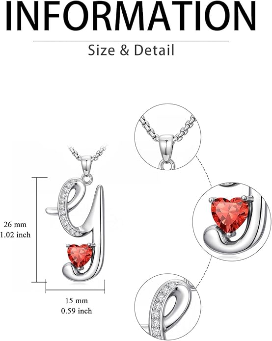 Christmas Gifts for Women Alphabet A to Z Initial Birthstone Pendant Necklaces for Women - 18k White Gold Plated Personalized Name Jewelry Valentine Mothers Day Birthday Gifts for Women Her Girlfriend