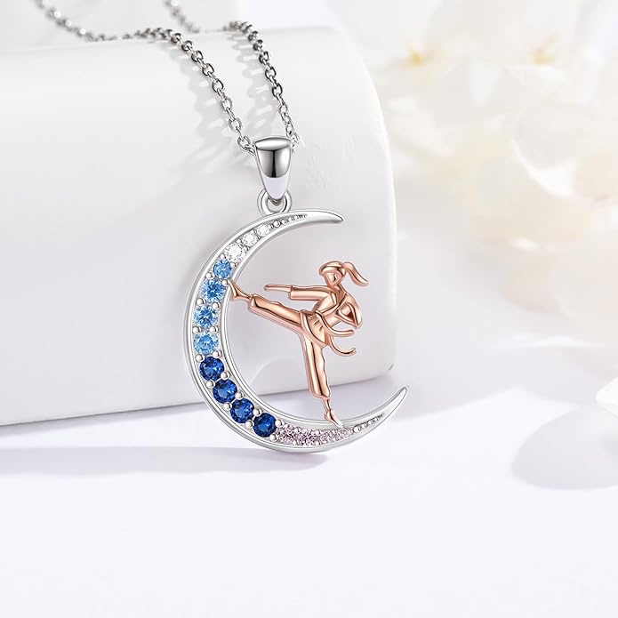 Soccer/Basketball/Gymnastics/Swimming/Ballet/Running/Golf/hockey Necklace 925 Sterling Silver Sport Jewelry Birthday Christmas Gifts for Women