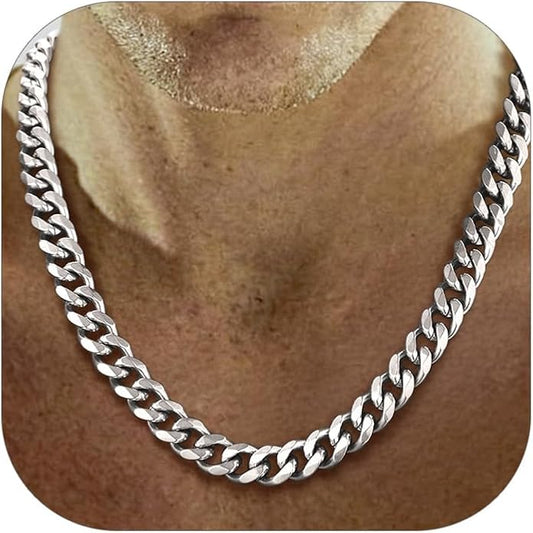 PROSTEEL Miami Cuban Link Chain for Men, 18K Gold/Black/Stainless Steel Necklace,6mm/9mm/12mm Width, Upgrade Clasp & Durable Chain for Mens Womens Jewelry,18"-30",with Gift Box