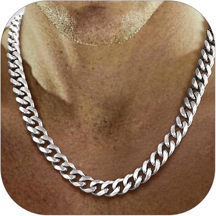 PROSTEEL Miami Cuban Link Chain for Men, 18K Gold/Black/Stainless Steel Necklace,6mm/9mm/12mm Width, Upgrade Clasp & Durable Chain for Mens Womens Jewelry,18"-30",with Gift Box