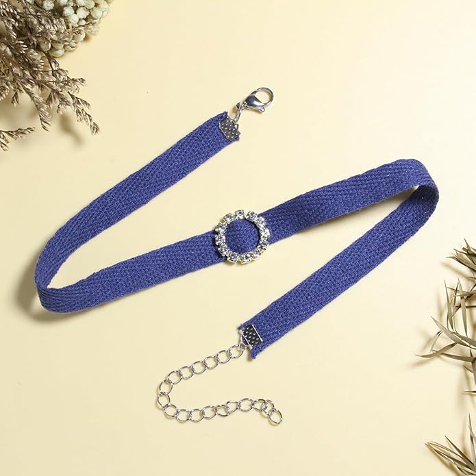 Nova&Aria Chokers Set For Women Heart Choker Necklaces Flower Pendant Velvet Cute Pink Turquoise Blue White Black Choker Necklace Christmas Colorful Lace Chokers