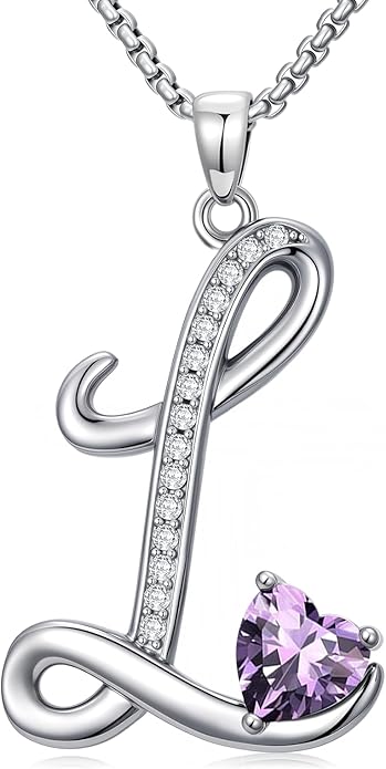 Christmas Gifts for Women Alphabet A to Z Initial Birthstone Pendant Necklaces for Women - 18k White Gold Plated Personalized Name Jewelry Valentine Mothers Day Birthday Gifts for Women Her Girlfriend