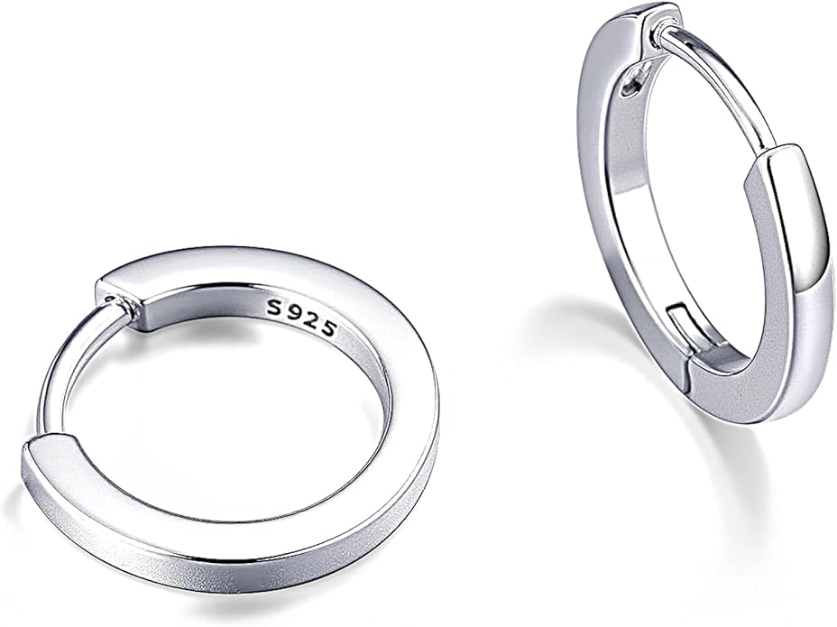 MOODEAR Valentines Day Gifts for Her 925 Sterling Silver Hoop Earrings - Small Huggie Earrings for Women, Hypoallergenic Trendy Cartilage Silver Earrings, Lightweight Jewelry