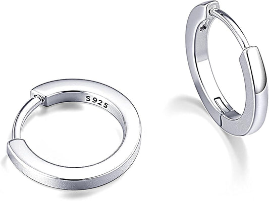 MOODEAR Valentines Day Gifts for Her 925 Sterling Silver Hoop Earrings - Small Huggie Earrings for Women, Hypoallergenic Trendy Cartilage Silver Earrings, Lightweight Jewelry