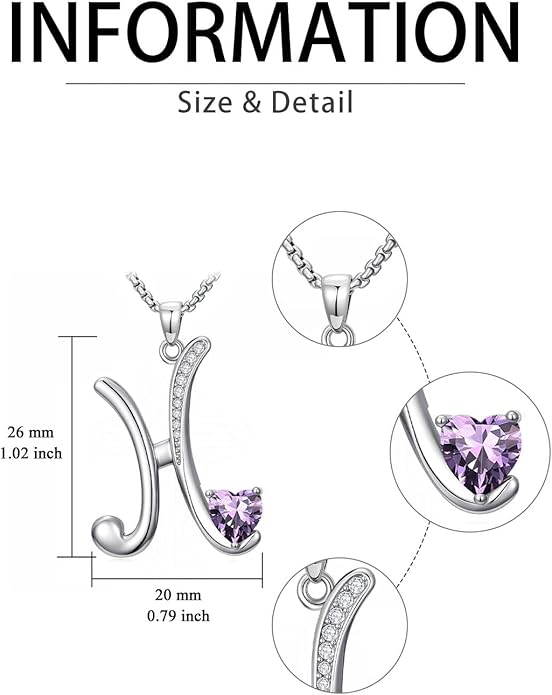 Christmas Gifts for Women Alphabet A to Z Initial Birthstone Pendant Necklaces for Women - 18k White Gold Plated Personalized Name Jewelry Valentine Mothers Day Birthday Gifts for Women Her Girlfriend