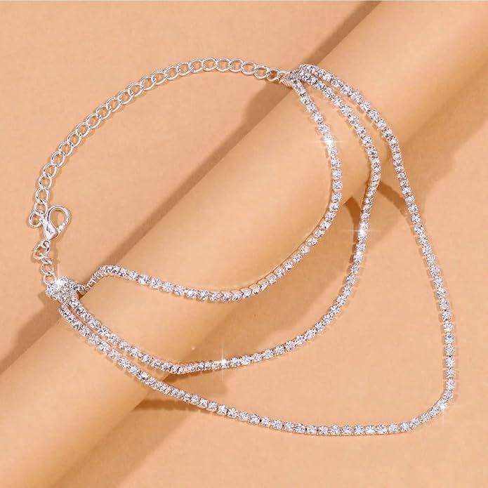 Ankle Bracelets for Women Waterproof Adjustable Stainless Steel Chain Anklet Bracelet for Women Vintage Fashion Simple Thin Chain Anklet Female Foot Summer Beach Jewelry Gift