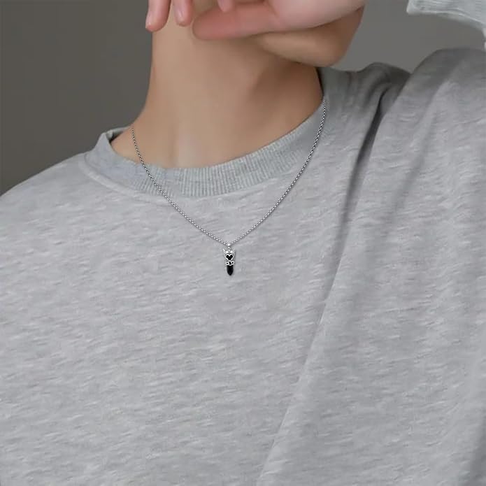 YueYuan Viking Necklace for Men 925 Sterling Silver Rune Amulet Pendant Nordic Necklace Viking Jewelry Gift for Father Husband Son