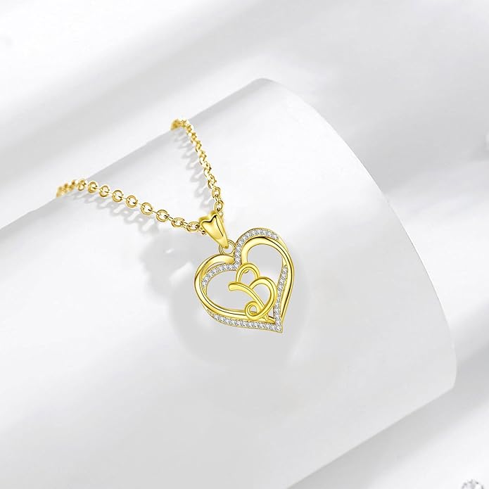 INFUSEU Unique Initial Necklaces for Women Girls Small Heart Letter Jewelry, Meaningful Personalized Gifts