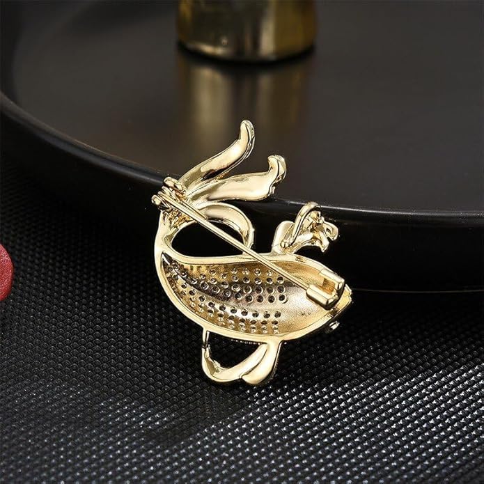 Animal Brooch for Women Girls 18k Gold Plated Animal Brooch Pin Rhinestone Animal Brooch Lapel Pin Jewelry Thanksgiving Day Birthday Wedding Gifts for Mom Wife