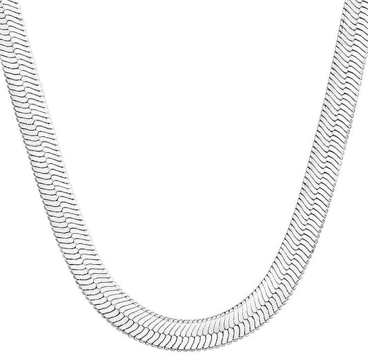 DEARMAY 14K Gold Plated Necklaces for Women, Dainty Gold Herringbone Choker Necklace Thin Layered Snake Chain Jewelry for Gifts