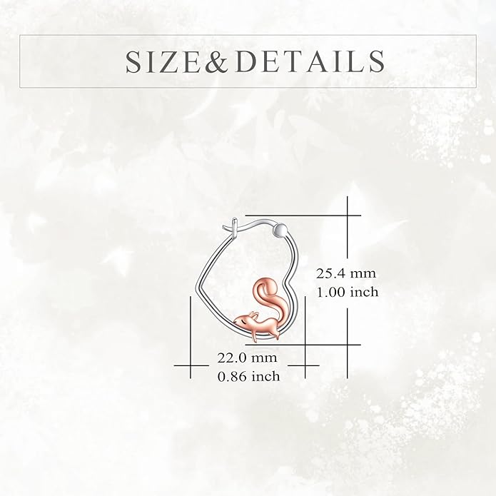 YFN Animal Earrings Sterling Silver Animal Heart Hoop Dangle Earrings Cute Jewelry Gifts for Women