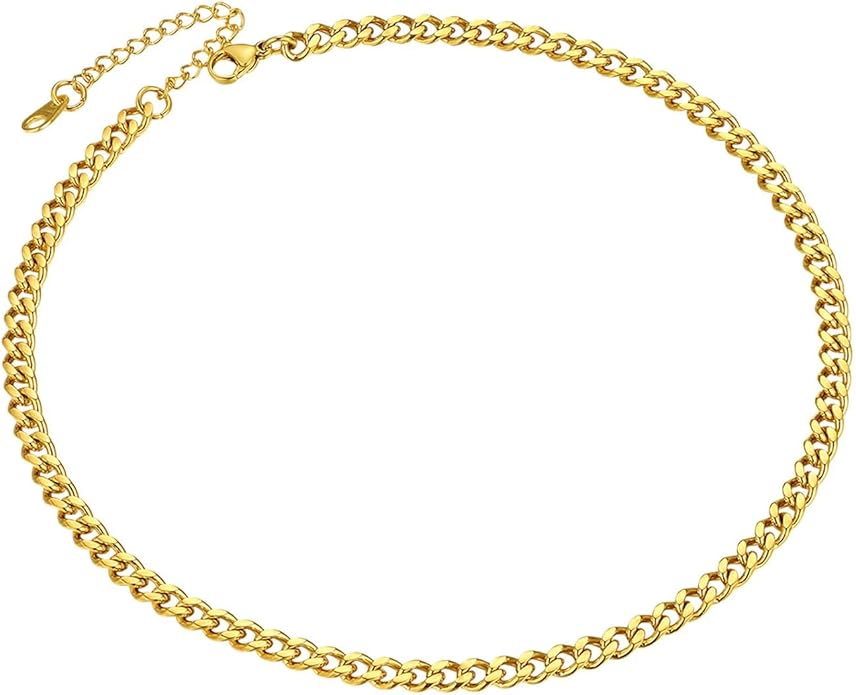 ChainsPro Chunky Miami Cuban Link Chains for Men,Stainless Steel Cuban Chain Necklace,4.8/6/10/14mm Width,No Tarnish& Thick Hip Hop Jewelry,18-30 inch Length, Black/Gold Plated/Silver,Send Gift Box