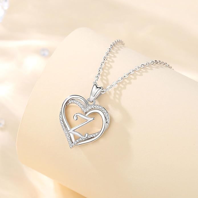 INFUSEU Unique Initial Necklaces for Women Girls Small Heart Letter Jewelry, Meaningful Personalized Gifts