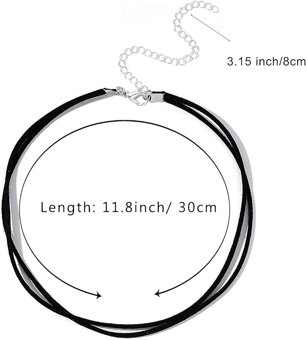 Fesciory Black Necklaces for Women, Adjustable Layered Velvet Leather Lace Collar Necklace, Goth Jewelry Gifts.