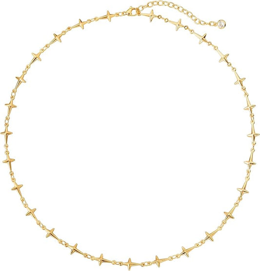 MTMY Beaded Necklaces for Women 14K Gold Plated Dainty Colorful Green/Rose Beaded Pearl Choker Necklace Delicate Boho Choker Necklace Jewelry Gift