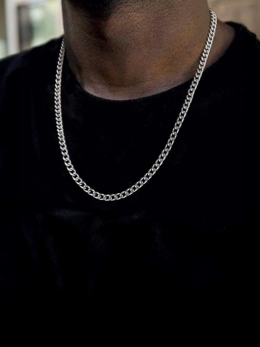 ChainsHouse Miami Cuban Link Chain Necklace for Men, 4.8mm/6mm/10mm/14mm Width, 14K Gold Plated/Stainless Steel/Black Mens Chunky Hip Hop Necklace Curb Chains, 14"-30" Length, Come Gift Box