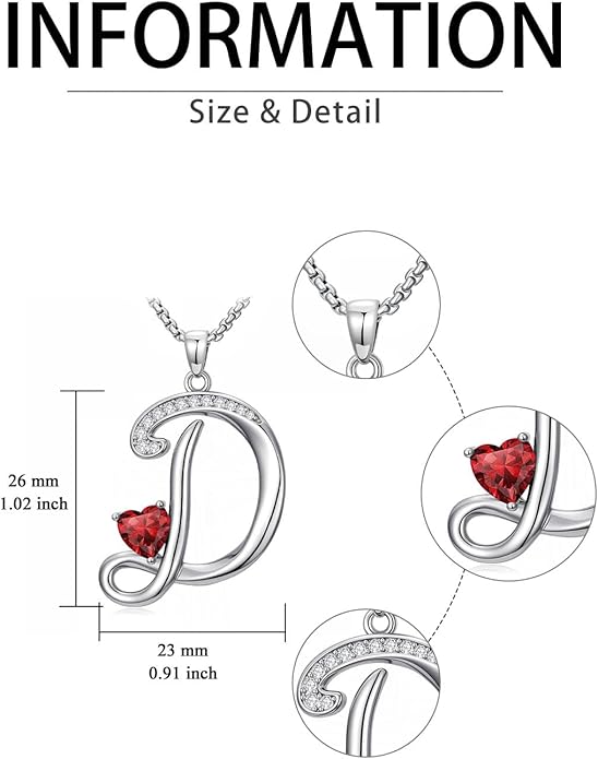 Christmas Gifts for Women Alphabet A to Z Initial Birthstone Pendant Necklaces for Women - 18k White Gold Plated Personalized Name Jewelry Valentine Mothers Day Birthday Gifts for Women Her Girlfriend