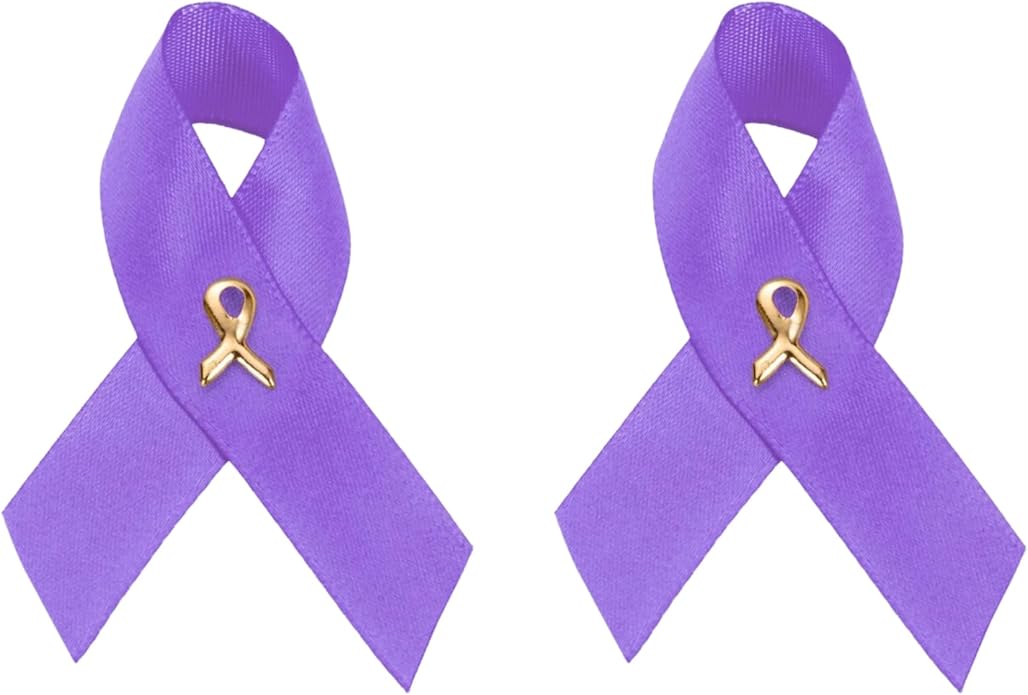 1/2/5/10/25/50/100pcs Satin Awareness Ribbon Pins (Pick your color), for Cancer & Disease Awareness, Bulk Quantities for Fundraising, Events, Gift Giving