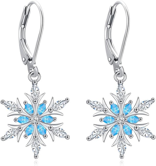 Sterling Silver Tree of Life/Flower/Bee/Animals/Cat/Hummingbird Dangle Earrings Moonstone Turquoise Drop Leverback Earrings Jewelry Gifts
