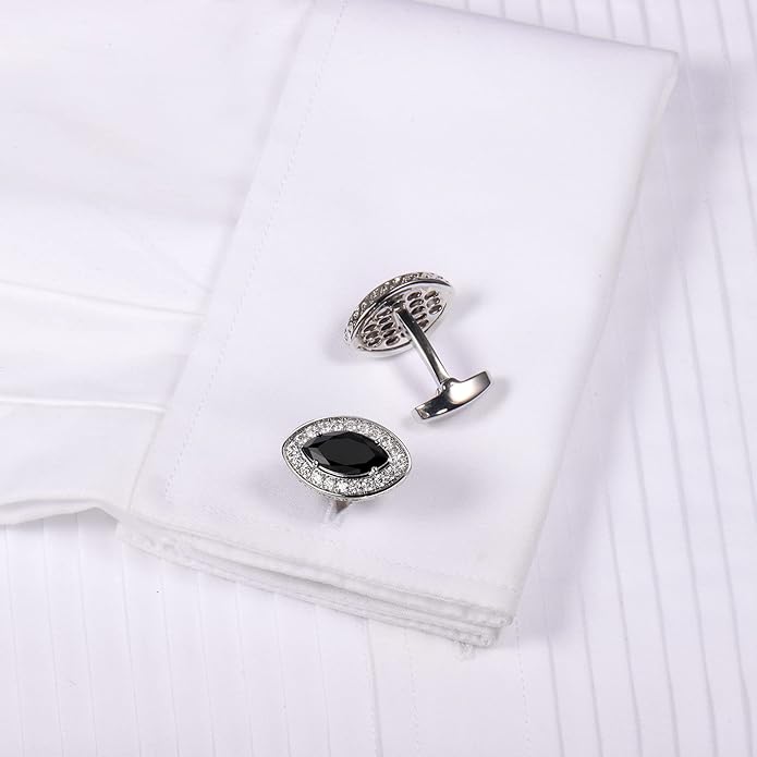 HAWSON Cufflinks for Men, Gold Diamond Crystal Cufflinks for Groom Husband Personalized Gifts, Mens Formal Wedding Business Cufflinks, Luxurious Gorgeous Cuff Links French Shirt Accessories