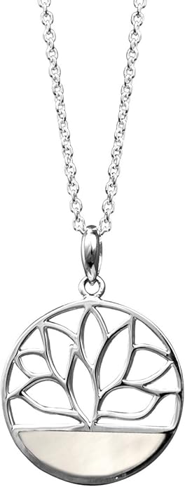 Boma Jewelry Sterling Silver Lotus Flower Necklace, 18 Inches