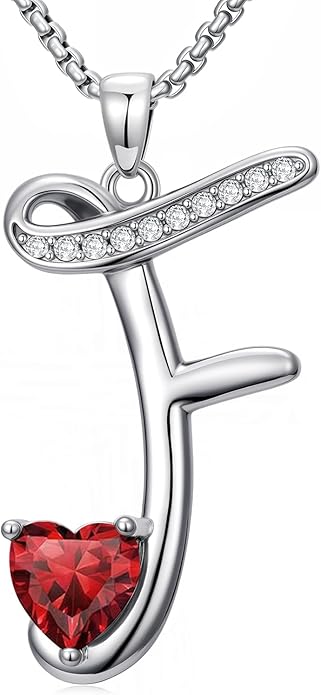 Christmas Gifts for Women Alphabet A to Z Initial Birthstone Pendant Necklaces for Women - 18k White Gold Plated Personalized Name Jewelry Valentine Mothers Day Birthday Gifts for Women Her Girlfriend