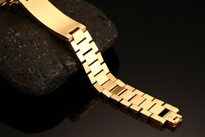 VNOX Masculine Watch Band Stainless Steel Link Bracelet Personalized Jewelry Gift for Men DAD Father Husband Boyfriend