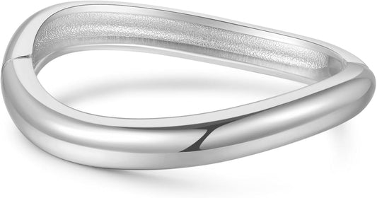 Bangle Bracelets for Women | 14K Gold Plated Trendy Wide Bracelets | Hinged Arm Cuff Bangles Chunky Bracelet for Women