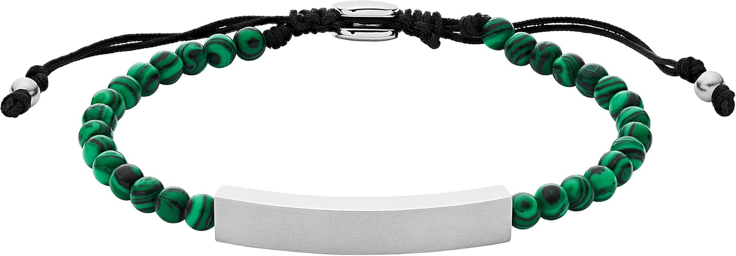 Fossil Men's Plated Stainless Steel Engravable Personalized Gift ID, Chain or Cuff Bracelet for Men