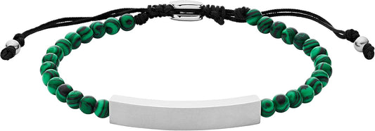 Fossil Men's Plated Stainless Steel Engravable Personalized Gift ID, Chain or Cuff Bracelet for Men