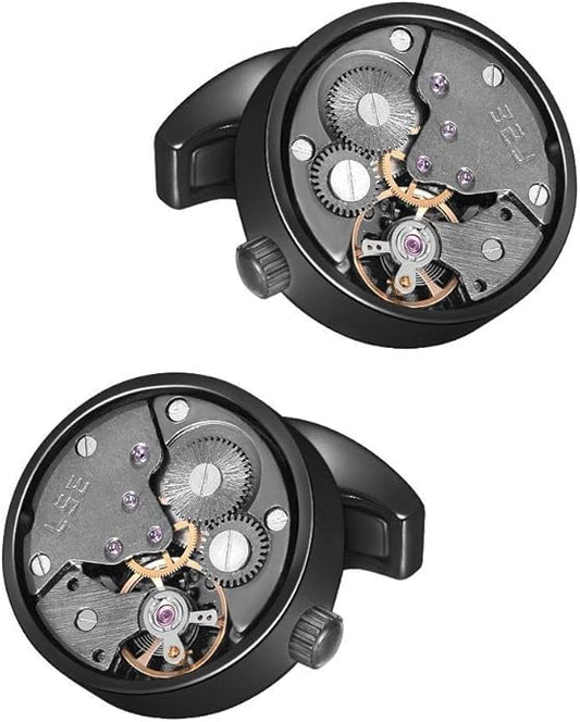 MERIT OCEAN Cuff Links Mens Steampunk Movement Shape, Cufflinks for Men Mens Shirt Vintage Gears, Cufflinks for Business Wedding Gifts