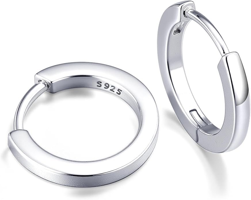 MOODEAR Valentines Day Gifts for Her 925 Sterling Silver Hoop Earrings - Small Huggie Earrings for Women, Hypoallergenic Trendy Cartilage Silver Earrings, Lightweight Jewelry