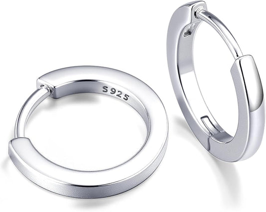 MOODEAR Valentines Day Gifts for Her 925 Sterling Silver Hoop Earrings - Small Huggie Earrings for Women, Hypoallergenic Trendy Cartilage Silver Earrings, Lightweight Jewelry
