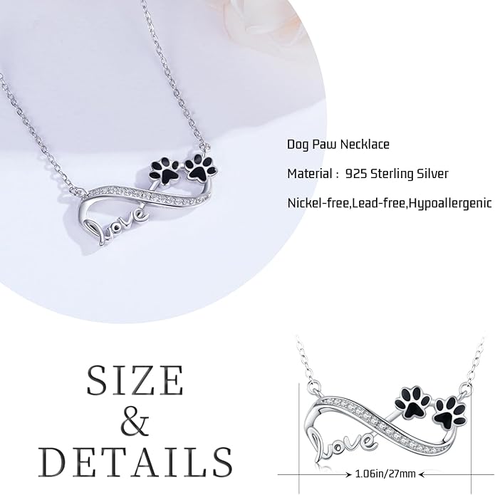 Dog Cat Necklace Pendant 925 Sterling Silver Pet Jewelry Gifts for Women