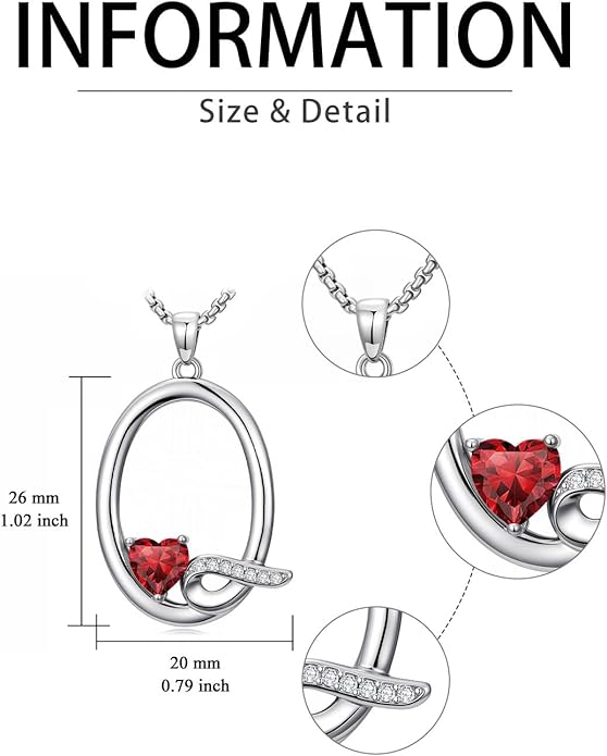 Christmas Gifts for Women Alphabet A to Z Initial Birthstone Pendant Necklaces for Women - 18k White Gold Plated Personalized Name Jewelry Valentine Mothers Day Birthday Gifts for Women Her Girlfriend