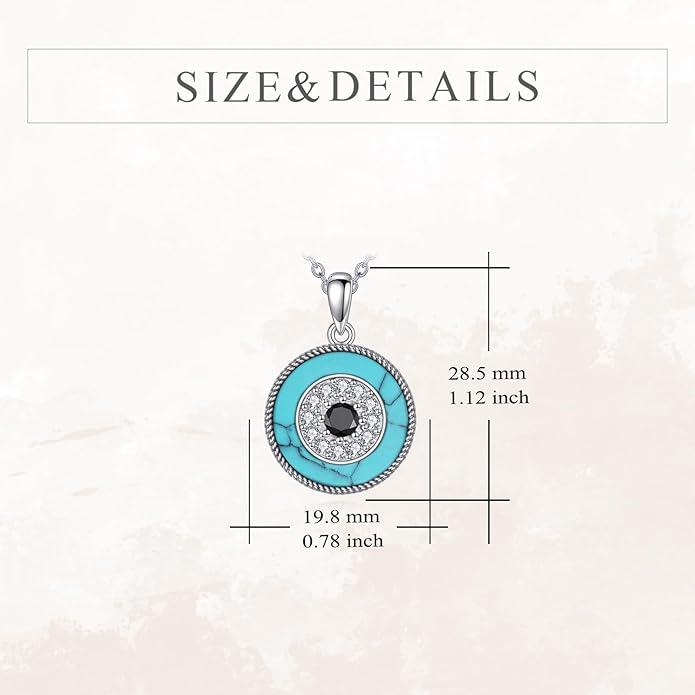 YFN Evil Eye Pendant Necklace for Women 925 Sterling Silver Greek Protection Jewelry with Blue Sapphire and Black Cz Amulet Gift