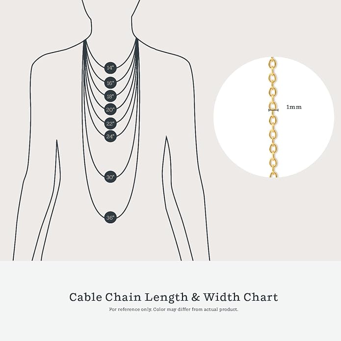 KEZEF 1mm 925 Sterling Silver Necklace for Women | 16-36 inch long Silver, 18k Gold, Rose Gold Necklaces for Women - Made In Italy Real Cable Chain Jewelry | Dainty cadena de plata s925 para mujer