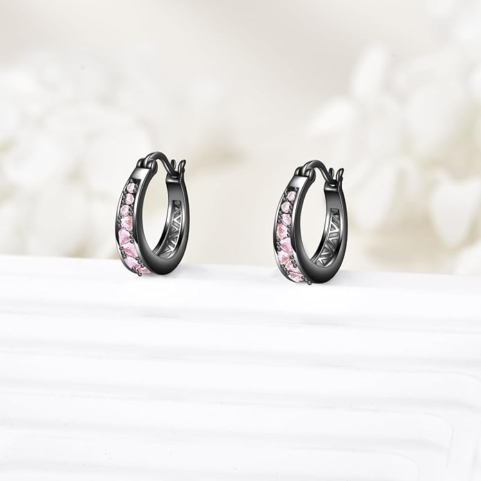 Sterling Silver Hoop Earrings Small Hoop Sun/Leaf/Triangle Huggie Earrings for Women Hypoallergenic