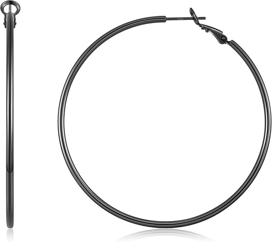 Gacimy Gold Hoop Earrings for Women 14K Gold Plated, 925 Sterling Silver Post Hypoallergenic Earrings Hoops for Women