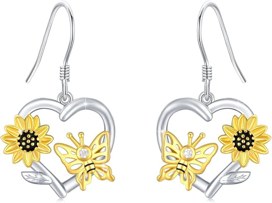 925 Sterling Silver Animals and Plants Dangle Drop Earrings for Women Hypoallergenic Gift for Women Mom Wife Her, Mother’s Day, Birthday, Anniversary