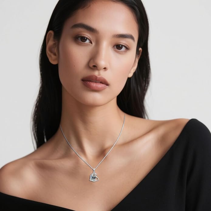 KANNSOAR Tahitian Black Pearl AAAA 18K White Gold Plated Sterling Silver Romantic Pendant Necklace for Women Wife Mom Girlfriend Her Jewelry Gift for Anniversary Birthday Christmas