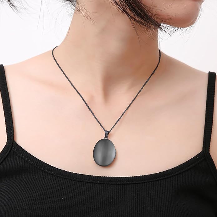 PHOCKSIN Personalized Locket Necklace for Women Photo Necklace with Customized Picture Birth Flower Birthstone New Years Gifts for Women