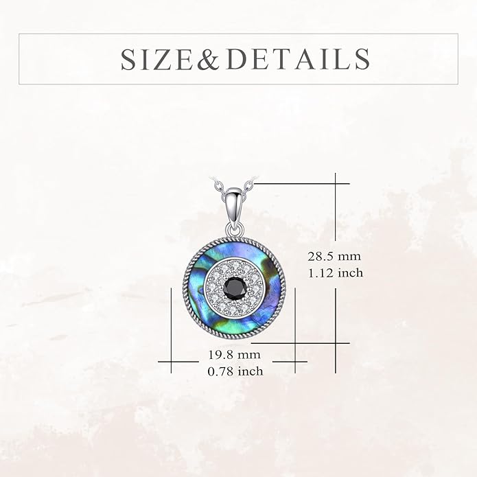 YFN Evil Eye Pendant Necklace for Women 925 Sterling Silver Greek Protection Jewelry with Blue Sapphire and Black Cz Amulet Gift