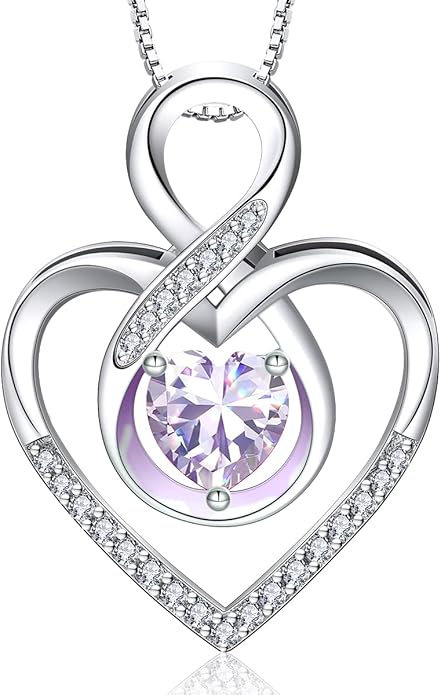 RIVIKO Infinity Heart Symbol Necklace for Women 925 Sterling Silver Love Heart Pendant Valentine's Day Mother's Day Anniversary Birthday Christmas Jewelry Gifts for Women Mom Wife Sister Her Friends