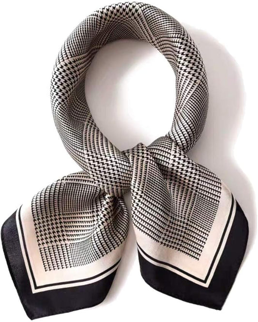 ANDANTINO 100% Mulberry Silk Square Scarf for Hair-25.6" X25.6'' Women Men Natural Silk Neckerchief Digital Printed Headscarf