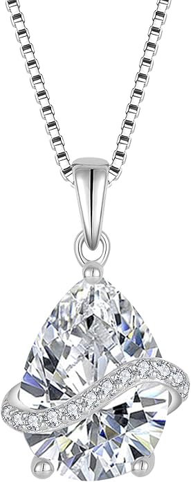 Teardrop Necklace for Women 925 Sterling Silver Birthstone Necklace Pendant Jewelry Gifts for Her