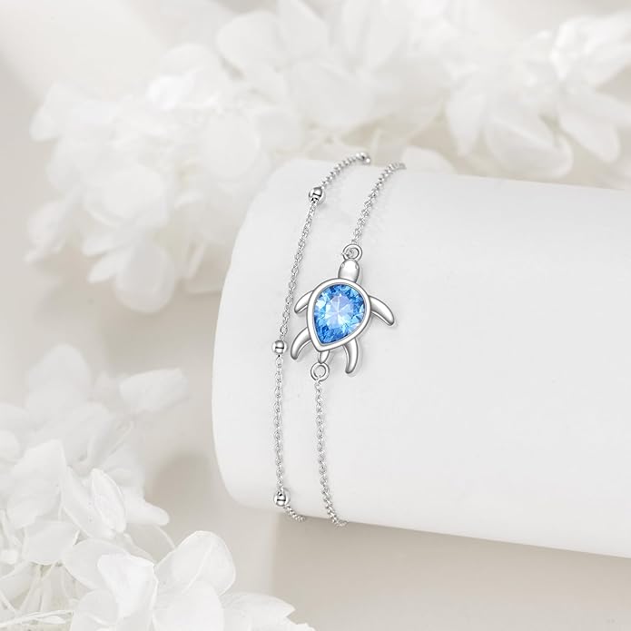 TIGER RIDER Dragonfly Anklet Sterling Silver Dragonfly Gifts Jewelry for Women with Crystal Birthday Anniversary