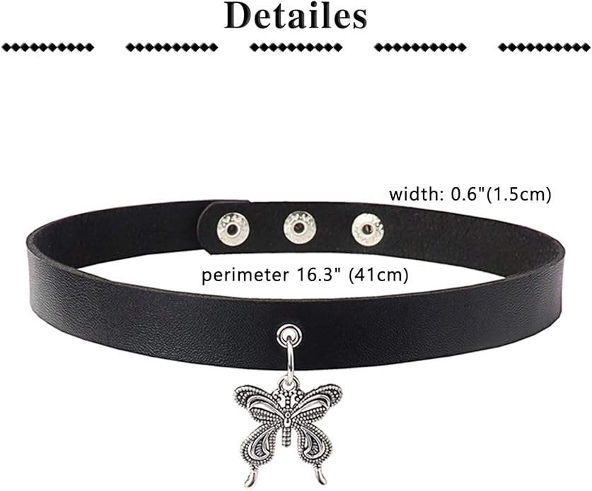 QWALIT Black Choker Necklace - Gothic Leather Choker for Women & Men - Punk Accessories for Festival, Party, Halloween, Cosplay