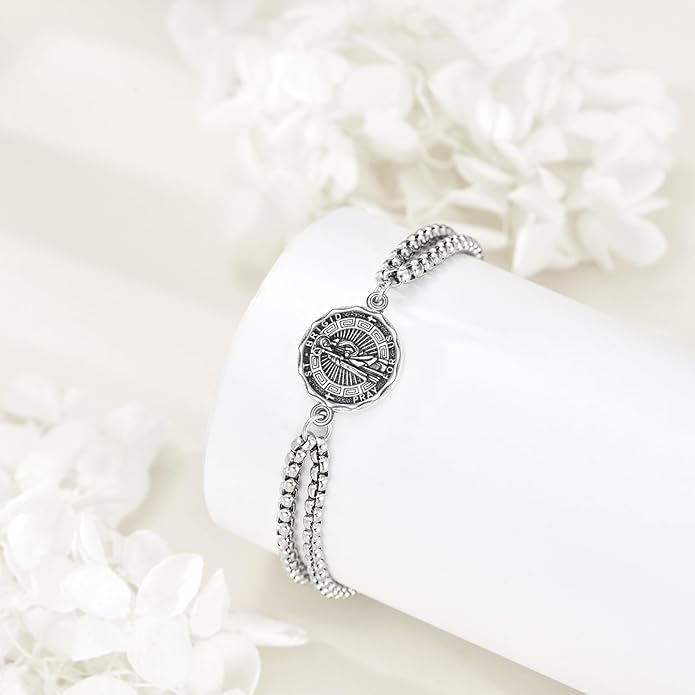 YFN Patron Saint Bracelet Sterling Silver Religious Protector Bracelet Jewelry Gift for Women Men